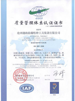 2015年中文质量体系认证